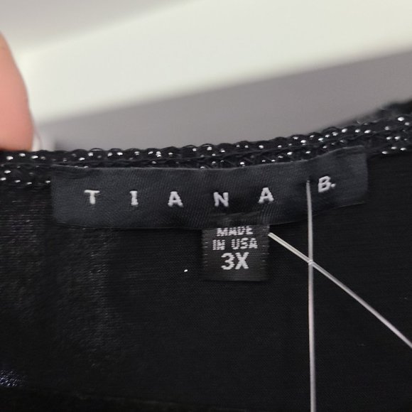 Tiana B Black Silver Metallic Cross Over Jumpsuit - Picture 14 of 16